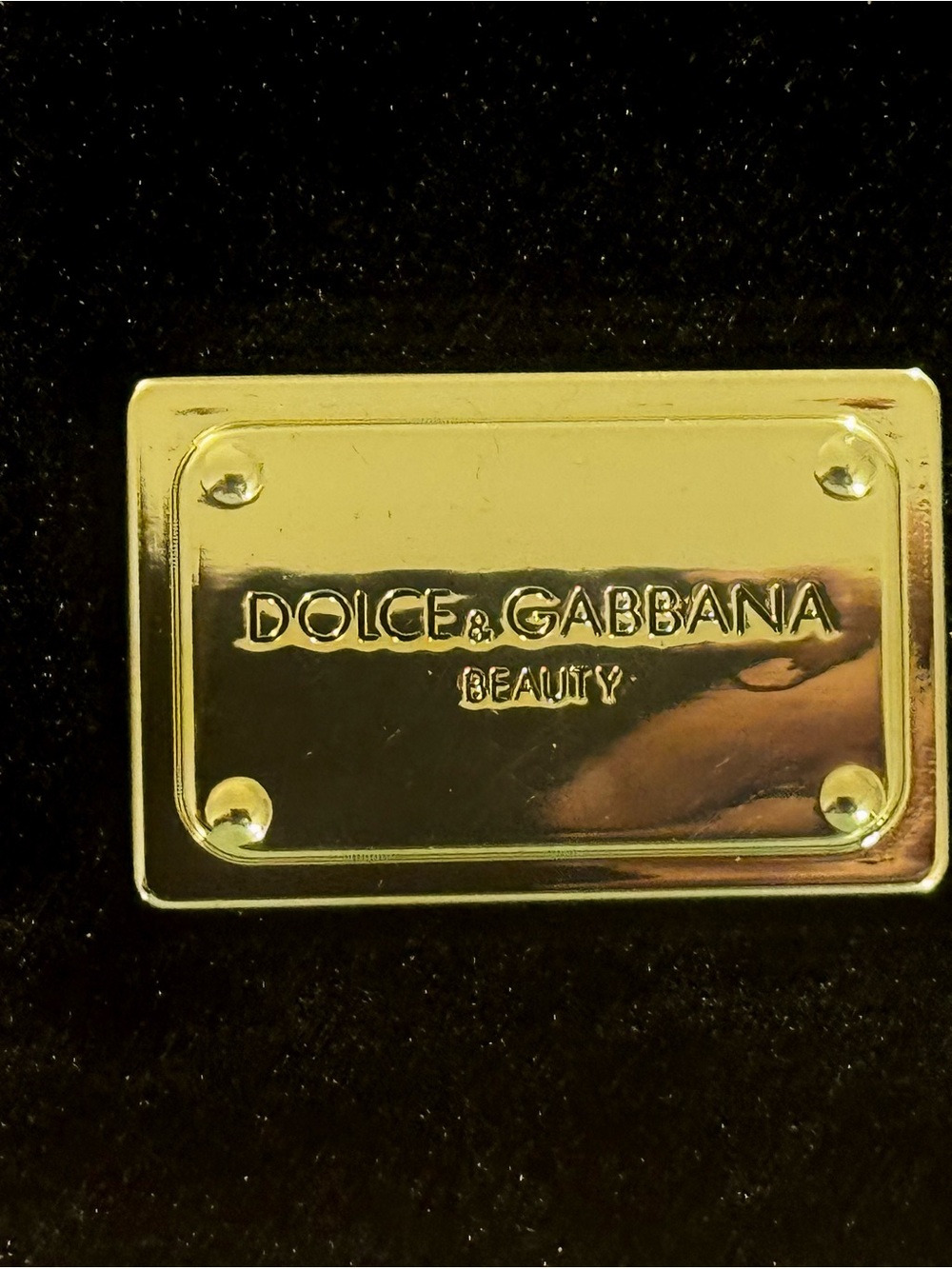 Dolce & Gabbana Black Velvet Cosmetic Clutch with Rare Gold Plaque - Picture 3 of 15